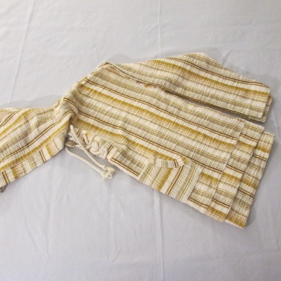 🤎 SO BROWN MULTI-COLOR OVERSIZED STRIPE PLAID LACE-UP HOODIE – SIZE S - Picture 7 of 12